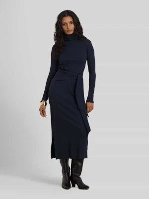 Sukienka casualowa o kroju regular fit z mieszanki bawełny i modalu Lauren Ralph Lauren Granatowy