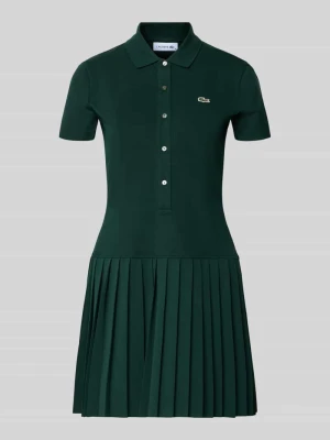 sukienka casualowa o kroju regular fit z mieszanki bawełny Lacoste Ciemnozielony