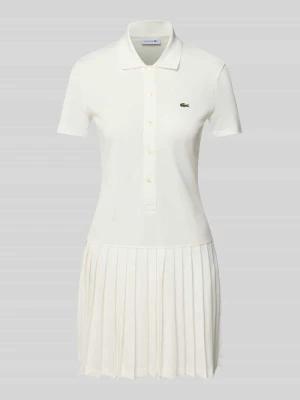 sukienka casualowa o kroju regular fit z mieszanki bawełny Lacoste Złamany biały