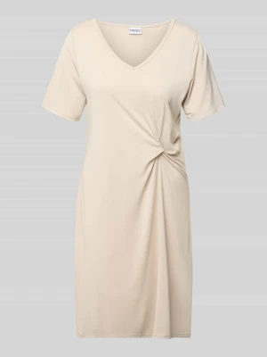 sukienka casualowa o kroju regular fit z mieszanki wiskozy model 'ANORA' Pieces Beżowy