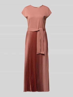sukienka casualowa o kroju regular fit z plisowaną spódnicą model 'GELA' Weekend Max Mara Terakotowy