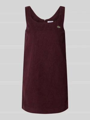 Sukienka casualowa o kroju slim fit z czystej bawełny Lacoste Bordowy