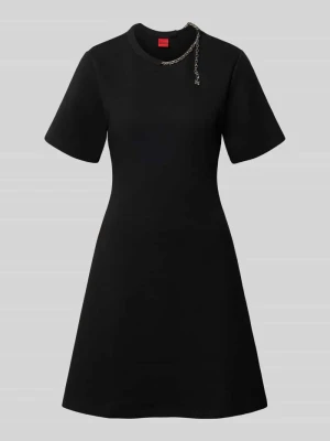 sukienka casualowa o kroju slim fit z mieszanki bawełny model 'Neriet' Hugo Czarny