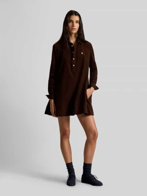 Sukienka casualowa o linii a z czystej bawełny Polo Ralph Lauren Ciemnobrązowy