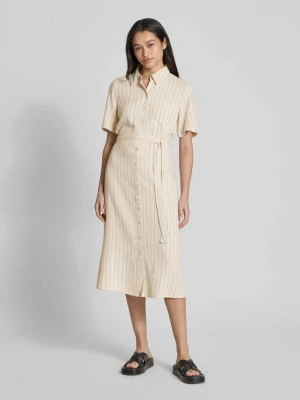 Sukienka casualowa taliowana z wiązanym paskiem model ‘PIA’ Pieces