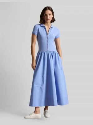 Sukienka casualowa z mieszanki bawełny z kołnierzykiem polo Polo Ralph Lauren