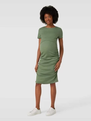 Sukienka ciążowa do karmienia piersią o długości do kolan z efektem prążkowania Mamalicious