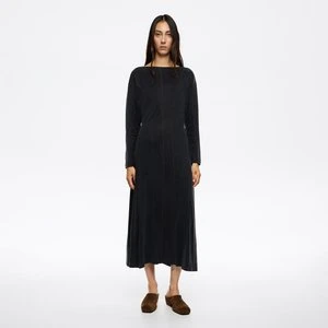 Sukienka cupro krój litery A czarna efekt sprania BIMBA Y LOLA