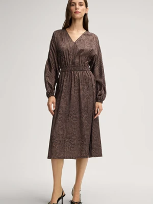 Sukienka Dakota w kolorze brązowym ze zwierzęcym wzorem Joop