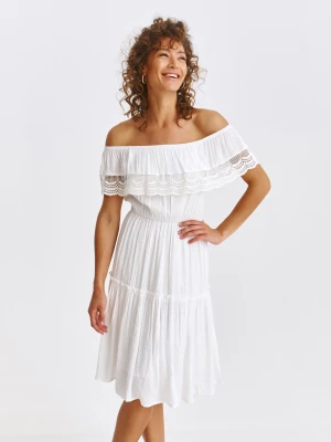 Sukienka damska biała - SSU4644BI sukienka - TOP SECRET - Odzieżowy sklep internetowy TOP SECRET