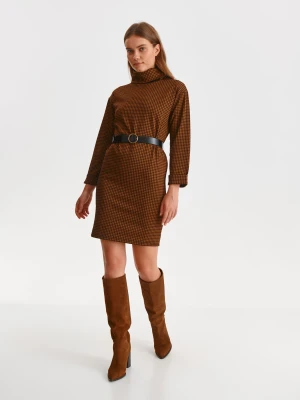 Sukienka damska brązowa, brązowa - SSU4103BR sukienka, sukienka - TOP SECRET, TOP SECRET - Odzieżowy sklep internetowy TOP SECRET