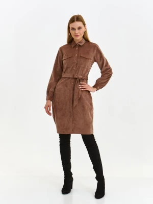 Sukienka damska brązowa - SSU4480BR sukienka - TOP SECRET - Odzieżowy sklep internetowy TOP SECRET