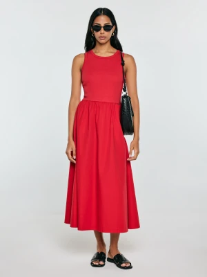 Sukienka damska midi bawełniana czerwona Kamasi 603 BIG STAR