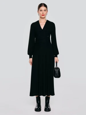 Sukienka damska midi błyszcząca czarna Daniela 906 BIG STAR