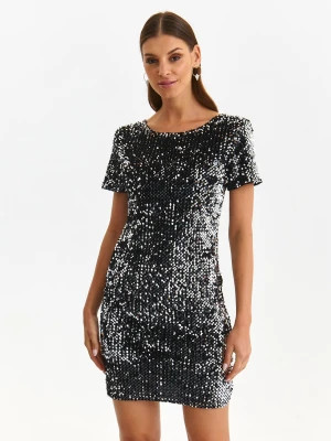 Sukienka damska srebrna - SSU4554SR sukienka - TOP SECRET - Odzieżowy sklep internetowy TOP SECRET