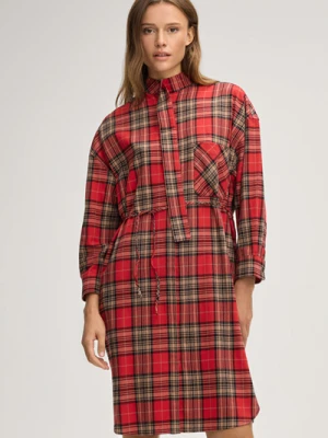 Sukienka Danny w kolorze czerwono-czarnym, w kratę Joop