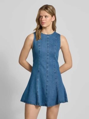 Sukienka denimowa z okrągłym dekoltem model 'LENA' Topshop