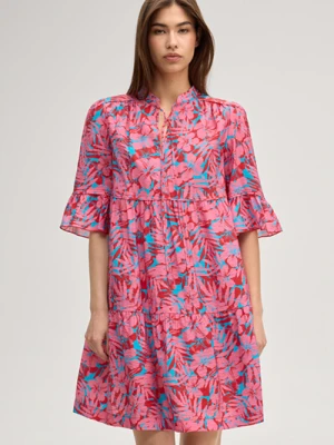 Sukienka Devi w różowo-niebieskie wzory Joop