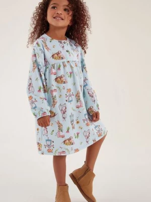 Sukienka dla dziewczynki z długim rękawem w zwierzątka Up Baby