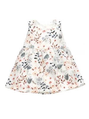 Sukienka dla niemowlaka na ramiączkach Summer garden ecru Pinokio
