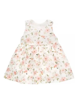Sukienka dla niemowlaka na ramiączkach Summer garden ecru Pinokio
