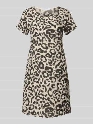 Sukienka do kolan w wzór na całej powierzchni model 'Ro44saa' ZABAIONE