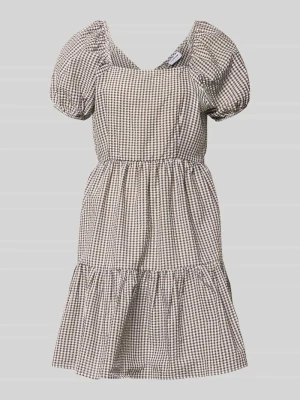 Sukienka do kolan z dekoltem kwadratowym model 'ELIZA' Noisy May