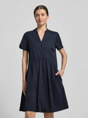 Sukienka do kolan z dekoltem w kształcie litery V i zapięciem na guziki ROBE LÉGÈRE