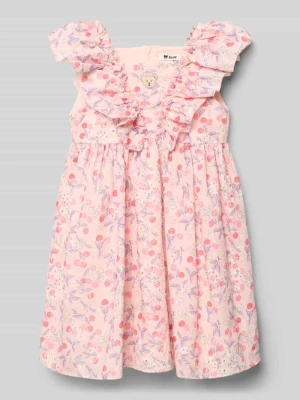 Sukienka do kolan z falbanami i wyhaftowanym motywem Steiff