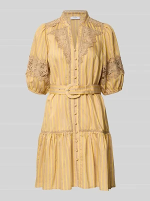 Sukienka do kolan z koronki i pasek model 'CATLEYA' SUNCOO PARIS