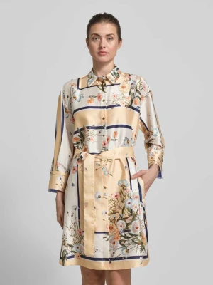 Sukienka do kolan z kwiatowym wzorem na całej powierzchni Liu Jo White