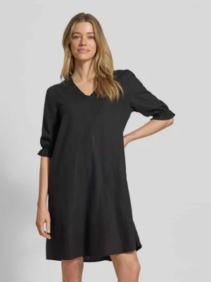 Sukienka do kolan z mieszanka lnu i wiskozy model 'FALAKKA' b.Young