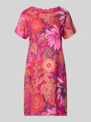 Sukienka do kolan z mieszanka lnu model 'La44ra' ZABAIONE