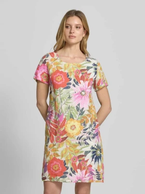 Sukienka do kolan z mieszanka lnu model 'La44ra' ZABAIONE