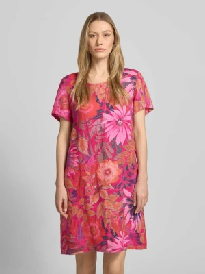 Sukienka do kolan z mieszanka lnu model 'La44ra' ZABAIONE