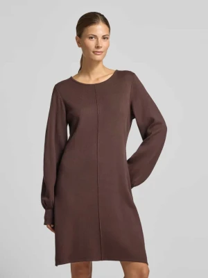 Sukienka do kolan z mieszanka wiskozy model 'OTARI' B.Young Ciemnobrązowy