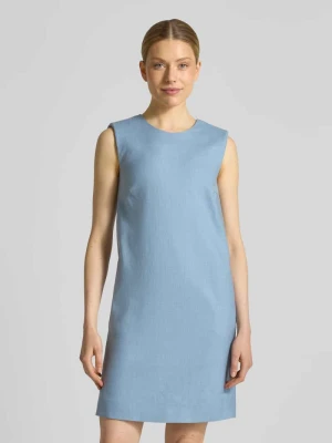 Sukienka do kolan z mieszanki lnu z dekoltem pod szyję Windsor