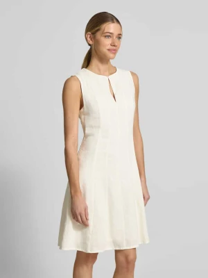 Sukienka do kolan z mieszanki lnu z wycięciem w kształcie łezki GUIDO MARIA KRETSCHMER WOMAN