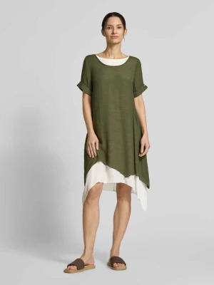 Sukienka do kolan z mieszanki wiskozy Apricot