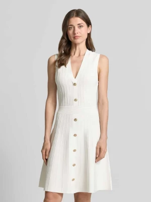 Sukienka do kolan z mieszanki wiskozy model 'Amber' Guess