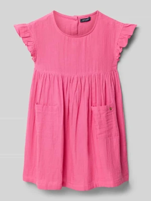 Sukienka do kolan z rękawami-motylkami BLUE SEVEN