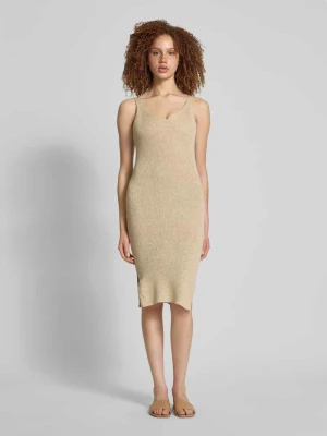 Sukienka dopasowana z dzianiny z prążkowaniem model ‘LINA’ Only