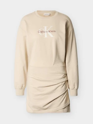 Sukienka dresowa Calvin Klein Jeans piaskowy