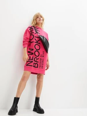 Sukienka dresowa oversize z miękkiej mieszanki bawełny bonprix