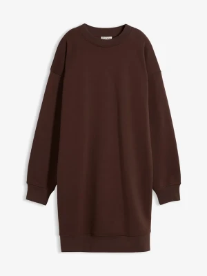 Sukienka dresowa oversized BonPrix brązowy