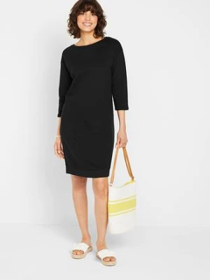 Sukienka dresowa, rękawy 3/4, szczotkowana w środku bonprix