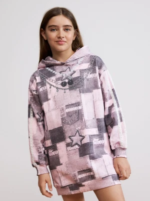 Sukienka dresowa z gwiazdą Desigual czerwony
