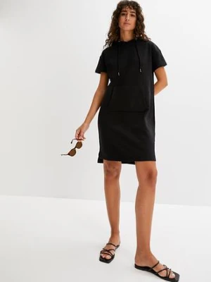 Sukienka dresowa z kapturem bonprix