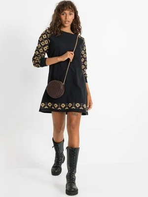 Sukienka dresowa z nadrukiem bonprix