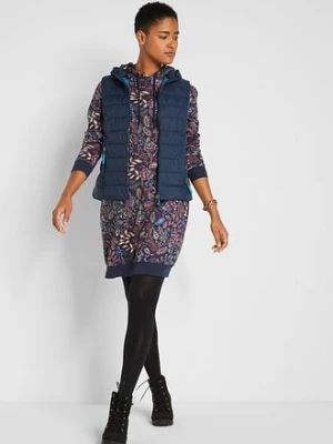 Sukienka dresowa z nadrukiem, długi rękaw bonprix